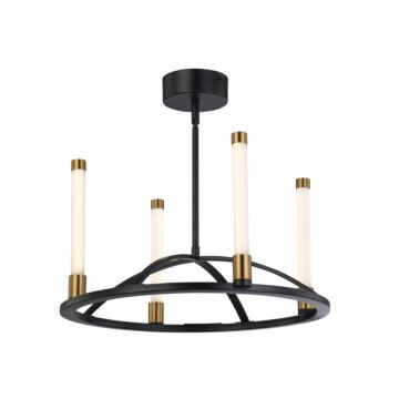 Infiniti Collection 4-Light Integrated LED Chandelier in Matte Black and Brass