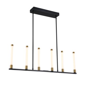 Infiniti Collection 6-Light Integrated LED Island Light in Matte Black and Brass