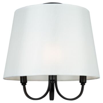 Rhythm 3-Light Semi-Flush Mount Ceiling Light in Black