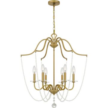 Sunday Six Light Chandelier in Aged Brass by Quoizel