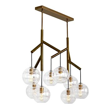 Sedona LED Chandelier in Aged Brass by Visual Comfort Modern