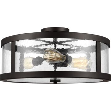 Harrow Three Light Semi Flush Mount in Oil Rubbed Bronze by Visual Comfort Studio