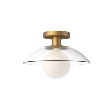 Francesca One Light Semi Flush Mount in Aged Gold Clear Glass by Alora