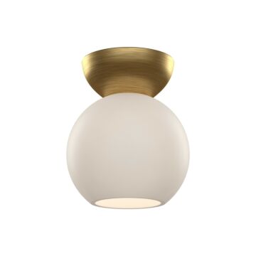 Arcadia One Light SemiFlush Mount in Brushed GoldOpal Glass by Kuzco Lighting