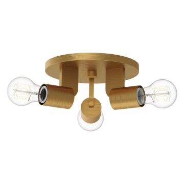 Claire Three Light Semi Flush Mount in Aged Gold by Alora
