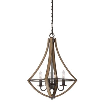 Shire Four Light Pendant in Rustic Black by Quoizel