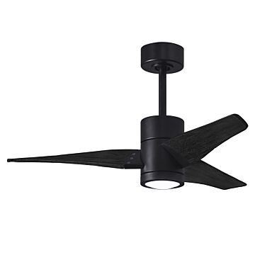 Super Janet 6-Speed DC 42" Ceiling Fan w/ Integrated Light Kit in Matte Black with Matte Black blades