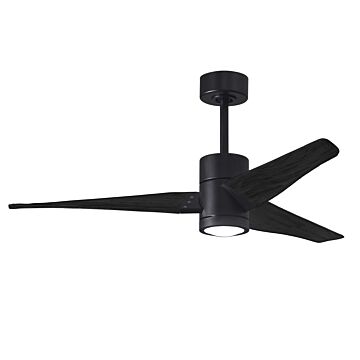 Super Janet 6-Speed DC 52" Ceiling Fan w/ Integrated Light Kit in Matte Black with Matte Black blades