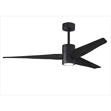 Super Janet 6-Speed DC 60" Ceiling Fan w/ Integrated Light Kit in Matte Black with Matte Black blades