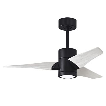 Super Janet 6-Speed DC 42" Ceiling Fan w/ Integrated Light Kit in Matte Black with Matte White blades