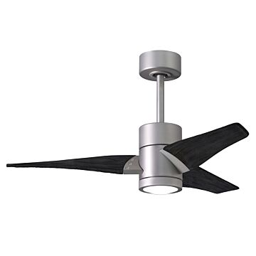 Super Janet 6-Speed DC 42" Ceiling Fan w/ Integrated Light Kit in Brushed Nickel with Matte Black blades