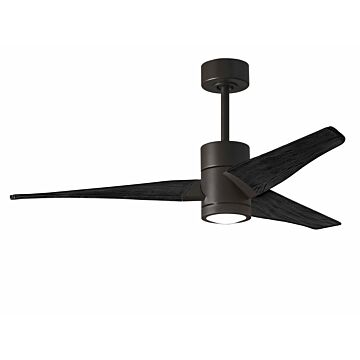 Super Janet 6-Speed DC 52" Ceiling Fan w/ Integrated Light Kit in Textured Bronze with Matte Black blades