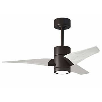 Super Janet 6-Speed DC 42" Ceiling Fan w/ Integrated Light Kit in Textured Bronze with Matte White blades