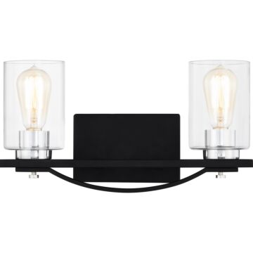 Salem 2-Light Bathroom Vanity Light in Matte Black
