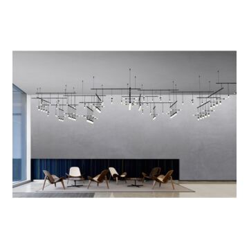 Suspenders 35 Light Pendant in Satin Black by Sonneman