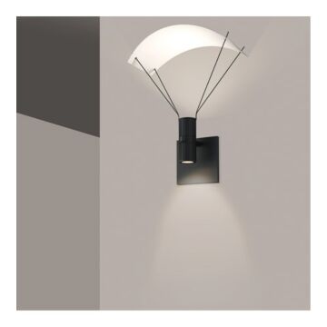 Suspenders One Light Wall Sconce in Satin Black by Sonneman
