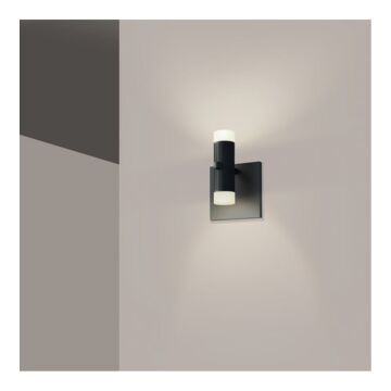 Suspenders One Light Wall Sconce in Satin Black by Sonneman