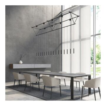 Suspenders 16 Light Pendant in Satin Black by Sonneman