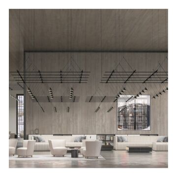 Suspenders 15 Light Pendant in Satin Black by Sonneman