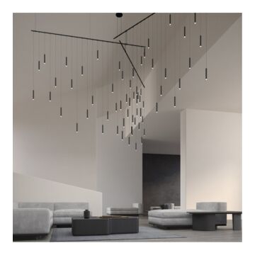 Suspenders 62 Light Pendant in Satin Black by Sonneman