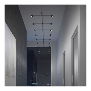 Suspenders 20 Light Pendant in Satin Black by Sonneman