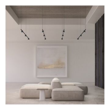 Suspenders Three Light Pendant in Satin Black by Sonneman