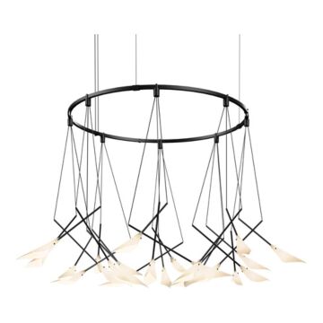 Suspenders Eight Light Pendant in Satin Black by Sonneman