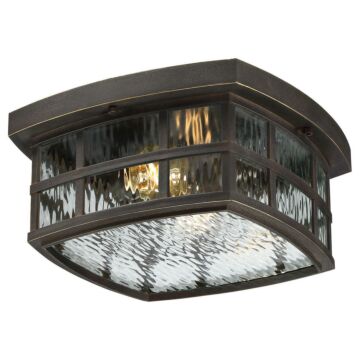 Stonington Two Light Outdoor Flush Mount in Palladian Bronze by Quoizel