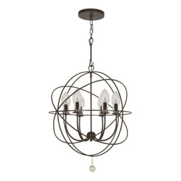 Solaris Six Light Outdoor Chandelier in English Bronze by Crystorama