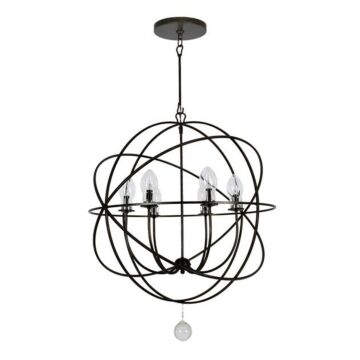 Solaris Six Light Outdoor Chandelier in English Bronze by Crystorama