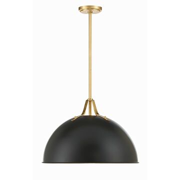 Soto One Light Pendant in Matte Black   Antique Gold by Crystorama