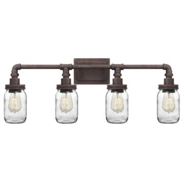 Quoizel Squire 4 Light Bathroom Vanity Light in Rustic Black
