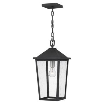 Stoneleigh One Light Outdoor Hanging Lantern in Mottled Black by Quoizel