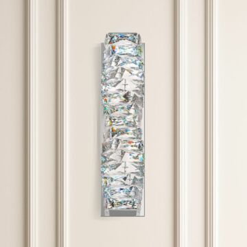 Schonbek Glissando 2 Light Wall Sconce in Stainless Steel with Clear Crystals From Swarovski Crystals