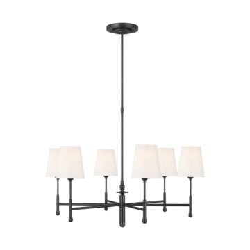 Capri Six Light Chandelier in Aged Iron by Visual Comfort Studio
