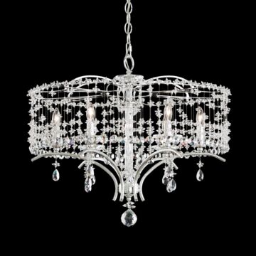 Bella Rose Six Light Chandelier in Antique Silver by Schonbek
