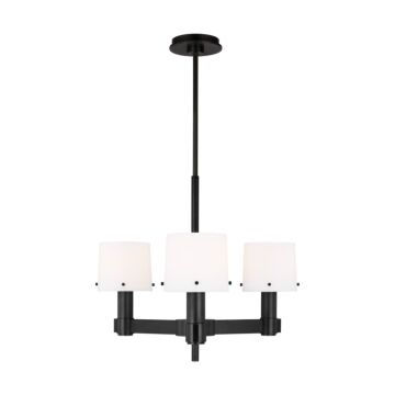 Visual Comfort Studio Palma 3-Light Chandelier in Aged Iron by Thomas O'Brien