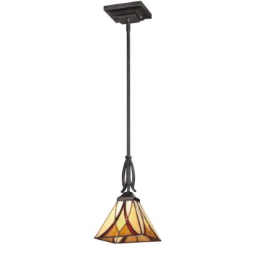 Asheville One Light Mini Pendant in Valiant Bronze by Quoizel