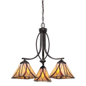 Asheville Three Light Chandelier in Valiant Bronze by Quoizel
