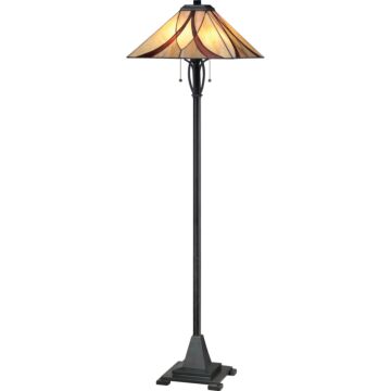 Quoizel Asheville 2 Light 60 Inch Floor Lamp in Valiant Bronze