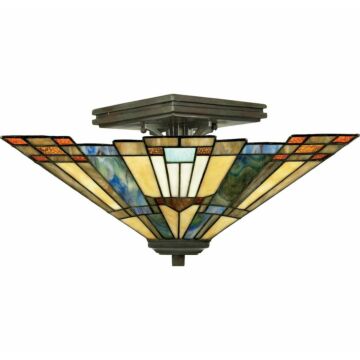 Inglenook Two Light Semi Flush Mount in Valiant Bronze by Quoizel