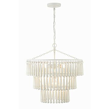 Tiana Three Light Pendant in Matte White by Crystorama