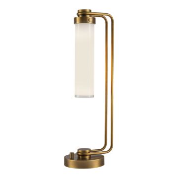 Wynwood One Light Table Lamp in Vintage Brass Glossy Opal by Alora