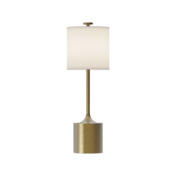 Issa One Light Table Lamp in Brushed Gold Ivory Linen by Alora