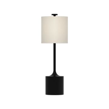 Issa One Light Table Lamp in Matte Black Ivory Linen by Alora