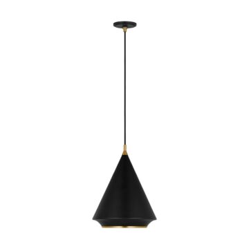 Stanza One Light Pendant in Midnight Black by Visual Comfort Studio