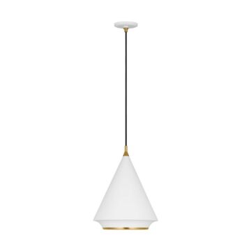 Stanza One Light Pendant in Matte White by Visual Comfort Studio
