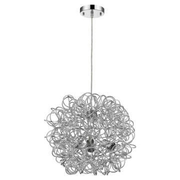 Mingle 3-Light Polished Chrome Pendant With Faceted Chrome Aluminum Wire Shade