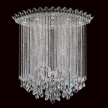 Trilliane Strands Eight Light Flush Mount in Stainless Steel by Schonbek