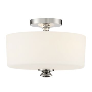 Crystorama Travis 2 Light Ceiling Light in Polished Nickel